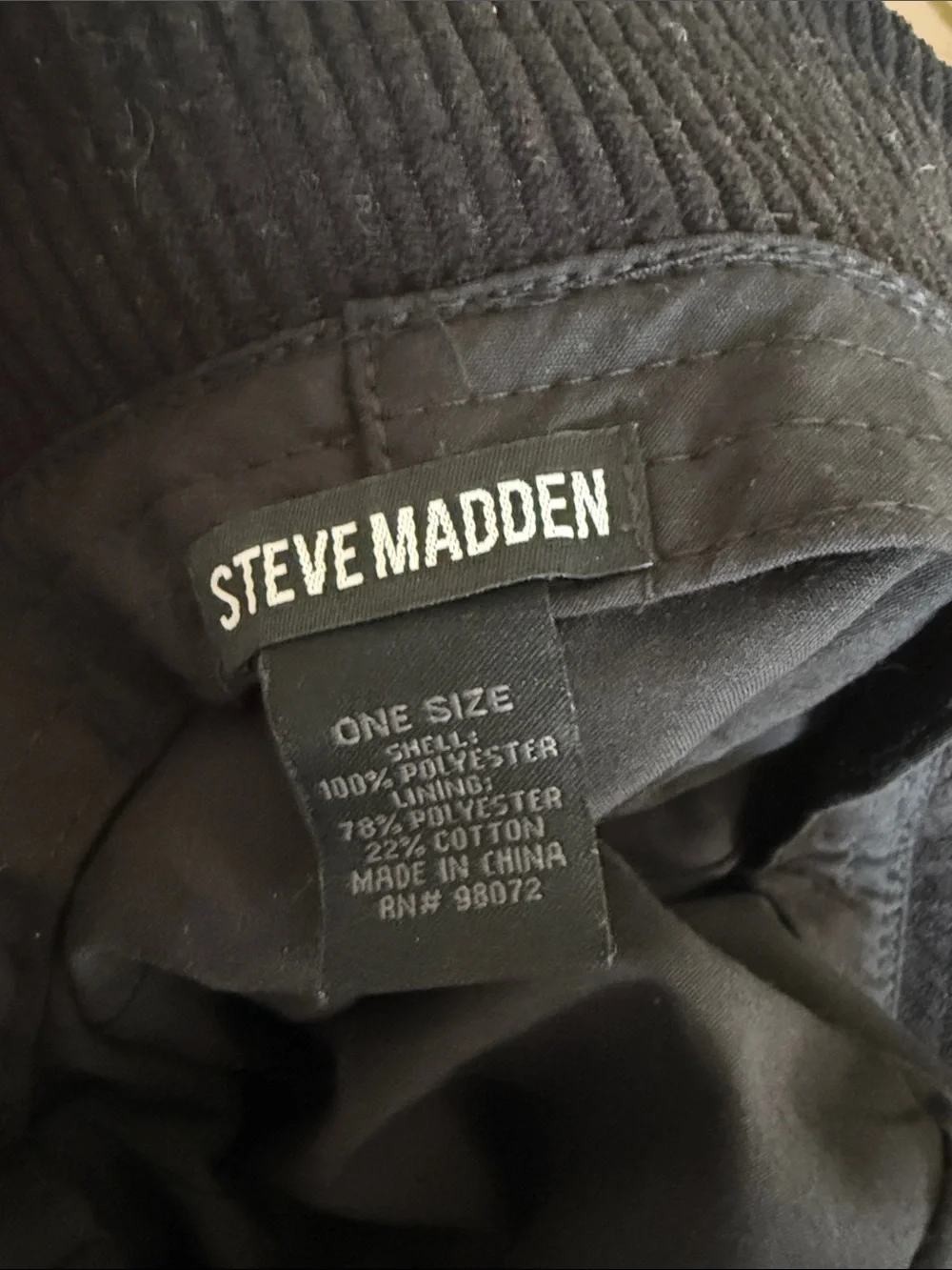 Steve Madden Black Corduroy Bucket Hat